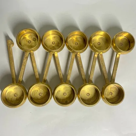 Ljusstake Klong Constella för 10 ljus mässing, 30-125cm vikbardesign: Eva Schildt, använt skick, fläckar, bortskavd logga