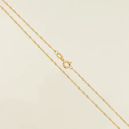 Halskedja, singapore, längd 38,5cm, bredd 1mm, 9K, 0,9g Vikt: 0,9 g