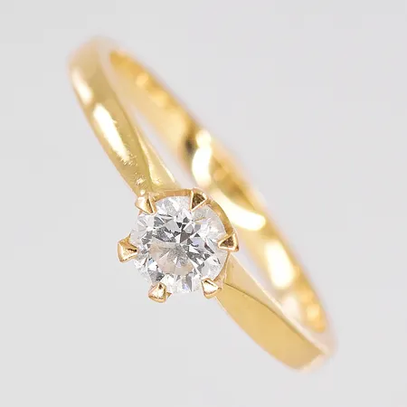 Ring med diamant 0,30ct enligt gravyr W/VS stl 16 Schalins etui medföljer, 18K Vikt: 2,3 g