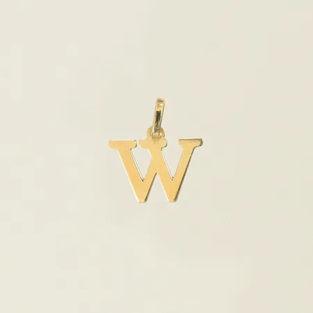 Hänge, "W", längd 12mm inkl ögla, bredd 11mm, 18K, 0,2g Vikt: 0,2 g