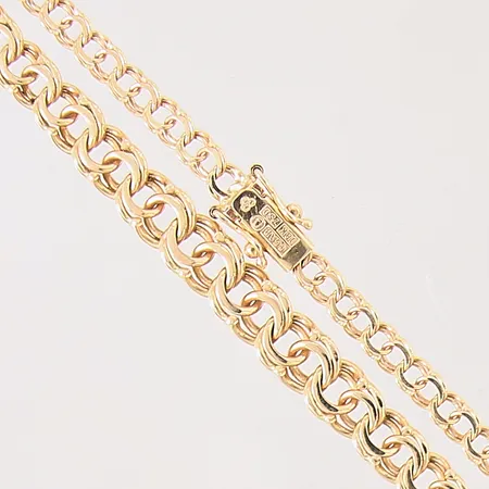 Kedja doserad Bismarck, längd 45,5cm, bredd 3,8-6,7mm, 18K Vikt: 16,2 g