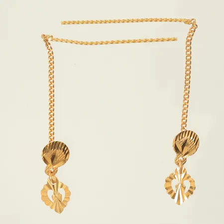 Ett par örhängen, längd ca 7cm, bredd 1-8mm, 21K 1,9g 