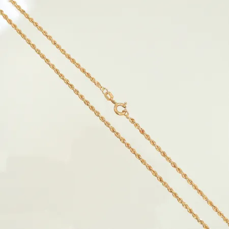 Halskedja, cordell, längd 40cm, bredd 2mm, dålig lagning, 18K, 1,6g Vikt: 1,6 g