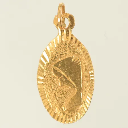 Hänge, längd 20mm inkl ögla, bredd 12mm, 18K, 1,4g Vikt: 1,4 g