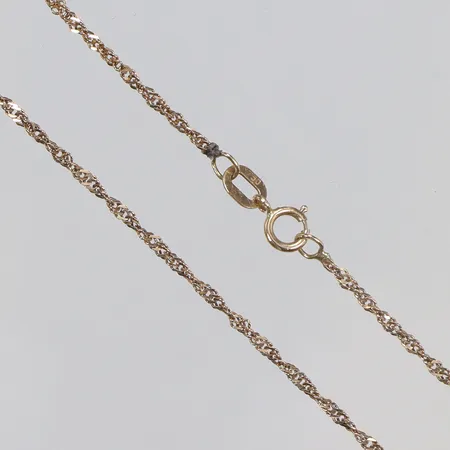 Kedja Singapore 40cm bredd 1mm CCC 18K Vikt: 1,7 g