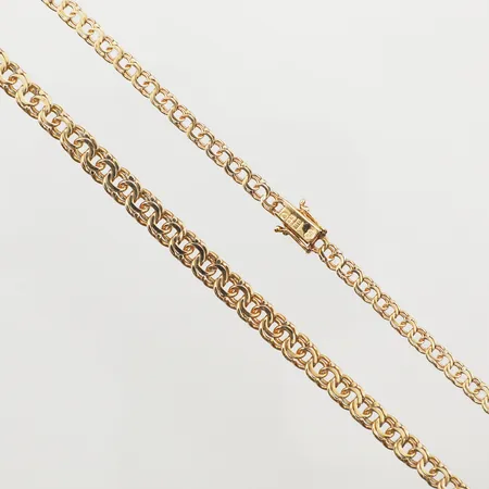 Collier doserad Bismarck, längd 43,5cm, bredd 4,2-6,4mm, Stockholm år 1967, 18K Vikt: 20 g