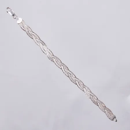 Armband, flätat, längd: ca 19cm, bredd: ca 8mm, GHA, 925/1000 Silver Vikt: 8,2 g
