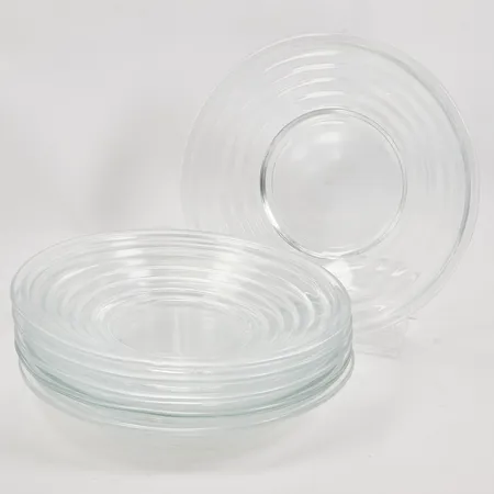 4 Skålar Aino Aalto, Riihimäki Finland, Ø ca 16,3cm, höjd 4,5cm, klarglas, tillverkningsfel, några med smärre nagg. Skickas med paket.