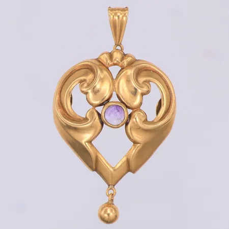 Hänge ametist 45mm, kattfot 18K Vikt: 3,1 g