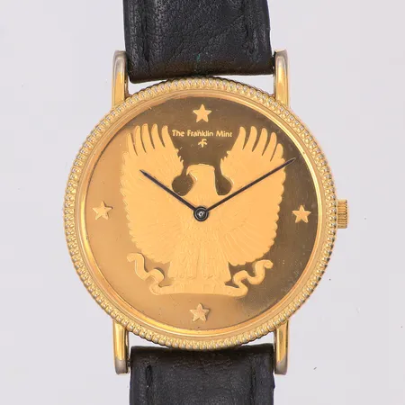 Herrur Franklin Mint Eagle Watch Ø33mm originaletui, urtavla 925/1000 silver, stålbaksida