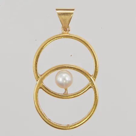 Hänge med pärla, ögla i 18K, gravyr finns, 23K i ringar, 10,8g.
