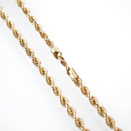 Halskedja, 61cm, bredd 5mm, 18k Vikt: 13,6 g