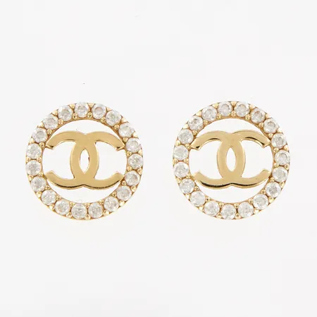 Ett par örhängen med stenar Ø12mm, saknar stoppers, 14K, OBS EJ MÄRKESDESIGN! Vikt: 1,6 g