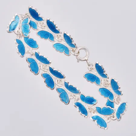 Armband med emalj längd ca 14,5cm, bredd ca 2-11mm, 925/1000 silver Vikt: 8,6 g