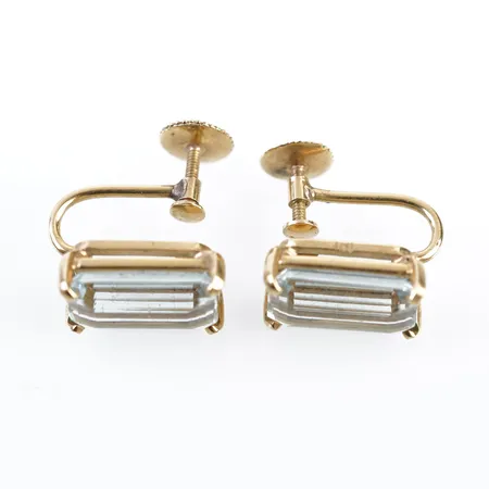 Örhängen m stenar, 15mm x x8mm, 14k, bruttovikt 6,6gr Vikt: 6,6 g