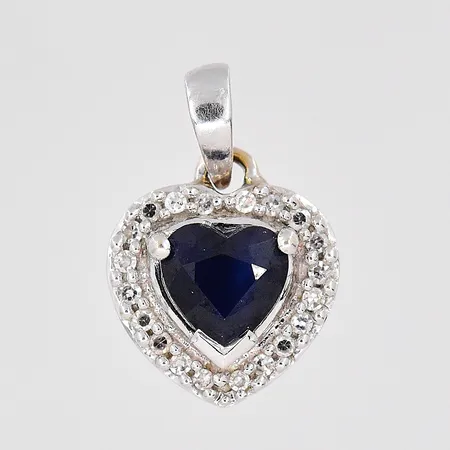 Hänge hjärta vitguld med diamanter ca 0,08ctv, 18K Vikt: 1 g