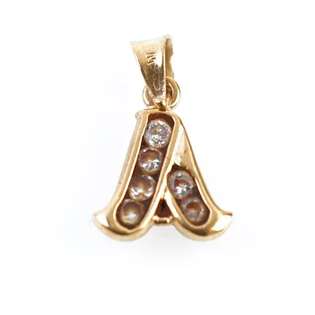 Hänge m vita stenar, 18mm x 11mm, 21k Vikt: 1,4 g