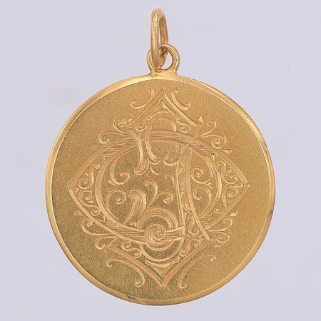 Hänge monogram OJ 29mm, Fritz Olsson, 18K Vikt: 6,1 g