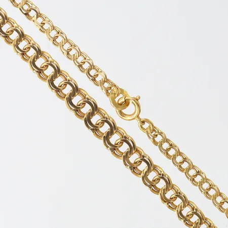 Kedja Bismarck, doserad, längd 44,5cm, bredd 3,5-5,5mm, 18K. Vikt: 10,1 g