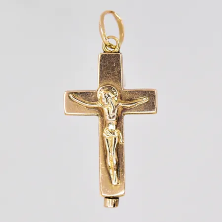 Hänge krucifix 12,5x28mm inklusive ögla, 14K Vikt: 1,3 g