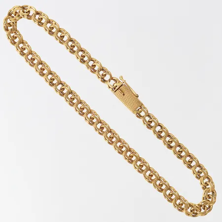 Armband Bismarck, längd 20cm, bredd 4,5mm, 18K.  Vikt: 9,4 g