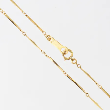 Kedja halvstel, längd 40,5cm, bredd 0,8mm, 18K.  Vikt: 3 g