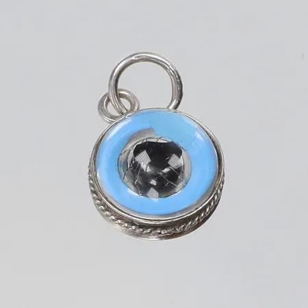 Hänge i form av öga med glas 10x20mm ostämplat silver  Vikt: 1,9 g