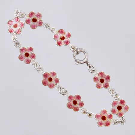 Armband med emalj längd ca 15cm, bredd ca 2-8m, 925/1000 silver Vikt: 4,5 g