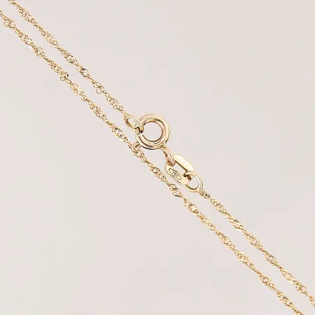 Kedja Singapore, längd 45,5cm, bredd 1mm, GHA, 18K Vikt: 1,3 g