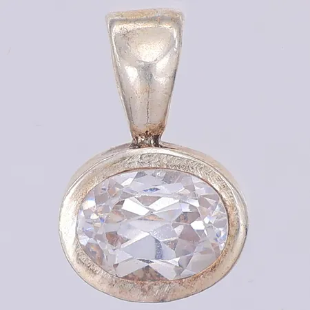 Hänge med vit sten 15,4mm, 10mm, 925/1000 silver Vikt: 2 g