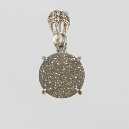 Hänge med agat drus, 26x12,9mm, vita stenar, silver, 925/1000 Vikt: 2,8 g