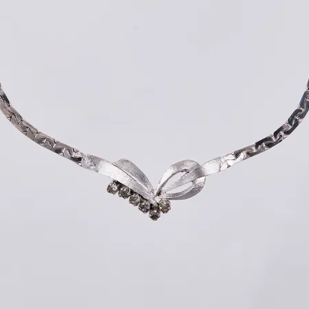 Collier med stenar, längd: ca 42cm, bredd: ca 3,5-15mm, 835/1000 Silver Vikt: 14,1 g