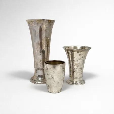 3 Pokaler, små skador finns, Silver 830/1000, 291,7g.