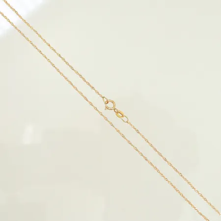 Halskedja, singapore, längd 44cm, bredd 1mm, 18K, 1g Vikt: 1 g