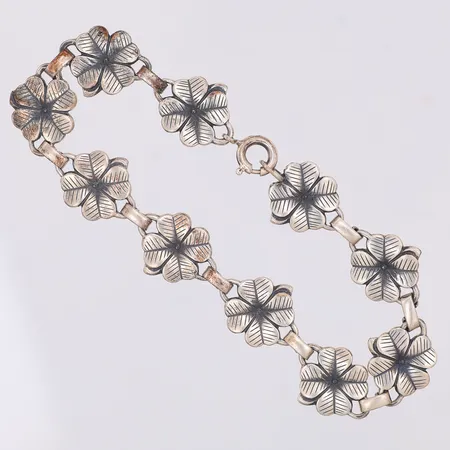 Armband blommor 18,5cm, 12mm, kattfot 830/1000 silver  Vikt: 10,7 g