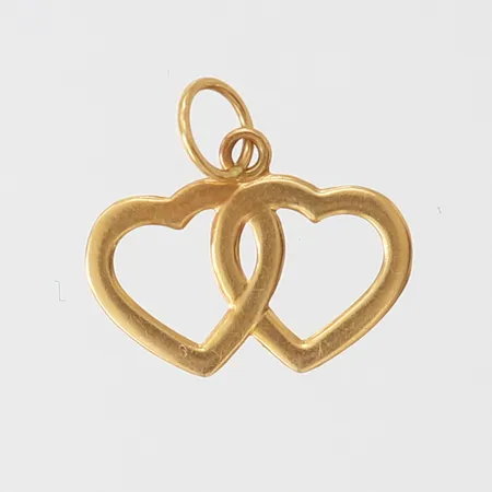 Hänge hjärtan, 13,5x14,5mm ink ögla, 18K.  Vikt: 0,3 g