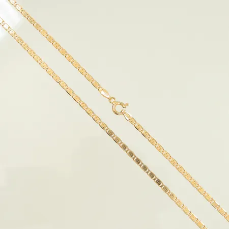 Halskedja, längd 45,5cm, bredd 2,5mm, 14K, 6g Vikt: 6 g