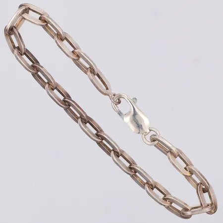 Armband länkat 18,5mm, 5,6mm, lås 925/1000 silver, armband kattfot 830/1000 silver Vikt: 11,5 g