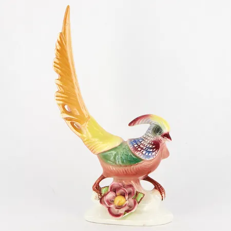 Figurin i porslin, Fasan, 22,5cm, höjd ca 22,5cm, flera mindre nagg, lagning på stjärtfjäder, omärkt