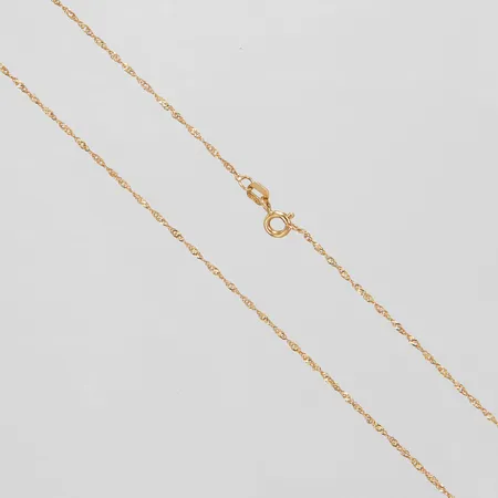 Kedja, Singapore, längd: 41,8cm, bredd: 1,1mm, GHA, 18K Vikt: 1,2 g