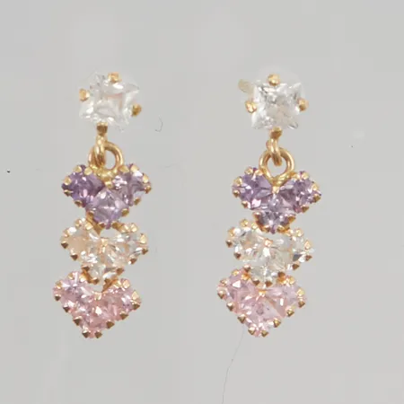 Örhängen med stenar, 15mm, 18K, 1,2g.