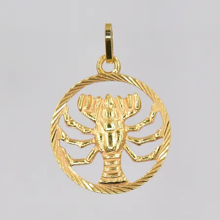 Hänge, stjärntecken kräftan, Ø 15mm, 18K Vikt: 1,2 g