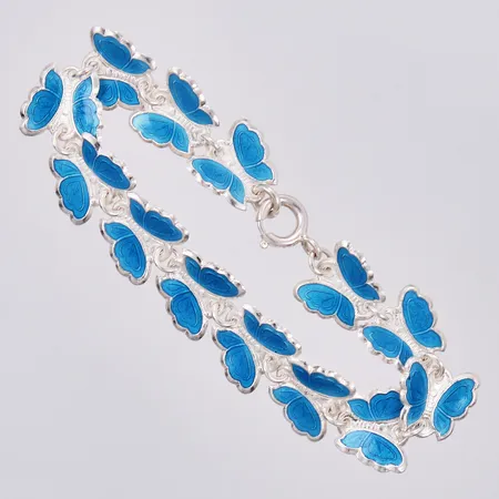 Armband med emalj  längd ca 14,5cm, bredd ca 2-11mm, 925/1000 silver Vikt: 8,6 g