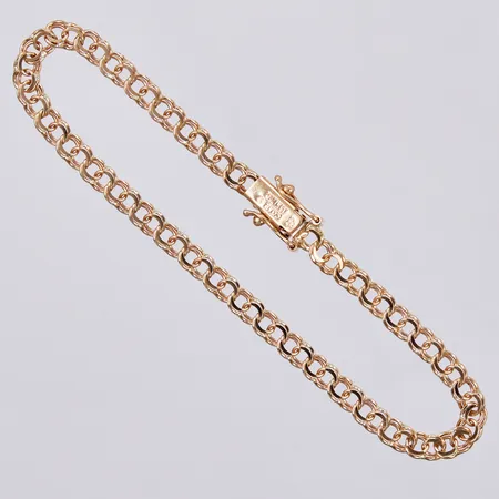 Armband Bismarck Clareus Guldsmeds Ab, årsstämpel saknas, längd ca 18cm, bredd ca 4mm, 18K Vikt: 5,2 g