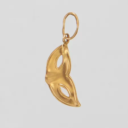 Hänge mask, längd ca 22mm, bredd 6,5mm, 18K Vikt: 0,4 g