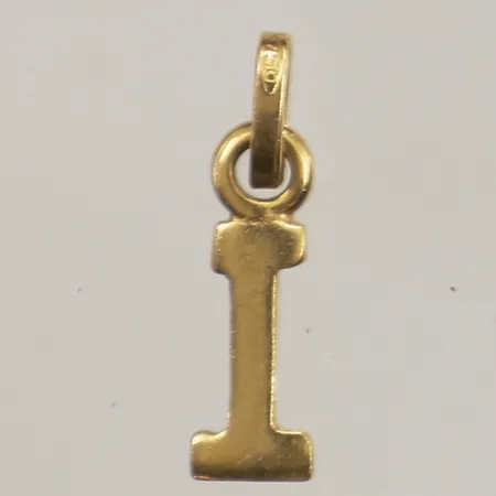 Hänge bokstav I, längd ca 20mm, bredd 4,7mm, 18K Vikt: 0,7 g