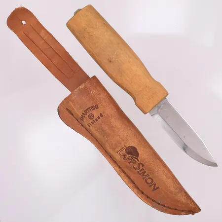 Samekniv Marttiini LappSimon, 18cm, trähandtag, läder slida