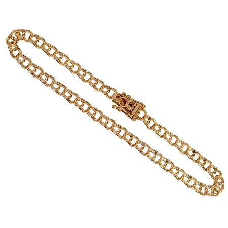 Armband Bismarck, 18K guld, Clareus Guldsmeds Ab (CGAB), svensk kontrollstämpel, längd knäppt 18,5 cm, bredd 4 mm, fint skick Vikt: 5,3 g