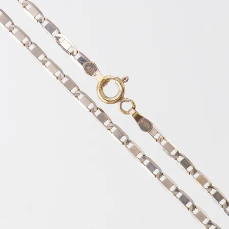 Kedja marina, längd 50cm, bredd 2,5mm, lås i gult guld, vitguld 18K. Vikt: 6 g