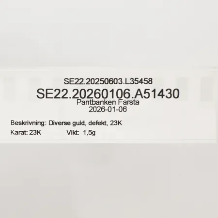 Diverse guld, defekt, 23K Vikt: 1,5 g